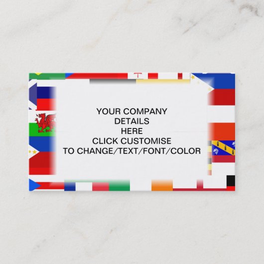 Vlaggen van de internationale collage visitekaartje (Voorkant)