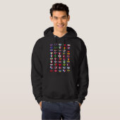 Vlaggen van de landen met een hartvorm hoodie (Voorkant volledig)
