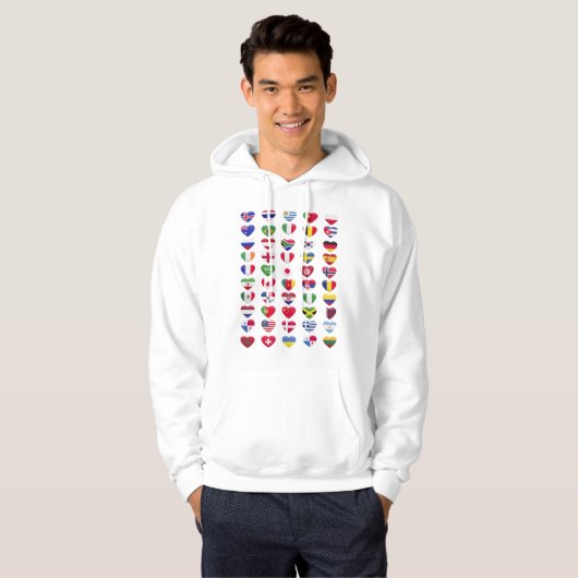Vlaggen van de landen met een hartvorm hoodie (Voorkant volledig)