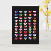 Vlaggen van de landen met een hartvorm kaart (Gele Bloem)