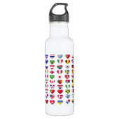 Vlaggen van de landen met een hartvorm waterfles  (Voorkant)