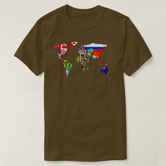 vlaggen van de landen van de internationale intern t-shirt (Design voorkant)