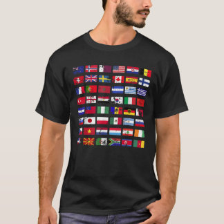 Vlaggen van de landen van de Internationale Wereld T-shirt