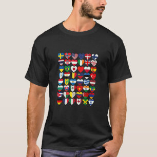 Vlaggen van de landen van de Internationale Wereld T-shirt