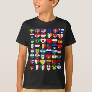 Vlaggen van de landen van de Internationale Wereld T-shirt