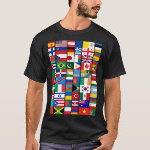 Vlaggen van de landen van de Internationale Wereld T-shirt