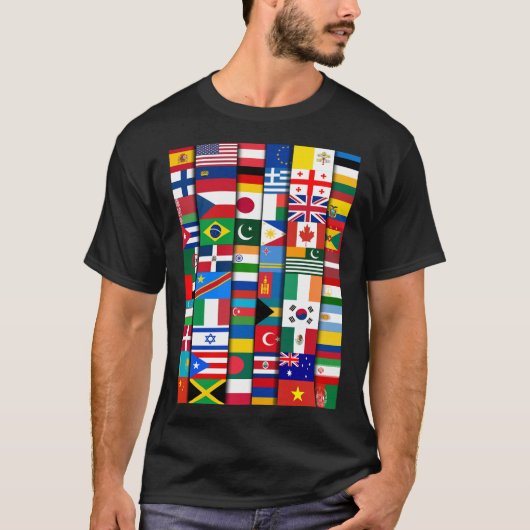 Vlaggen van de landen van de Internationale Wereld T-shirt (Voorkant)