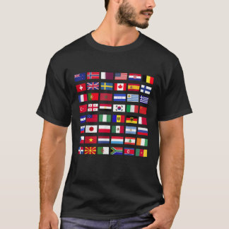 Vlaggen van de landen van de Internationale Wereld T-shirt