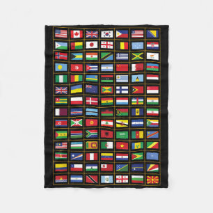 vlaggen van de landen van de wereld fleece deken