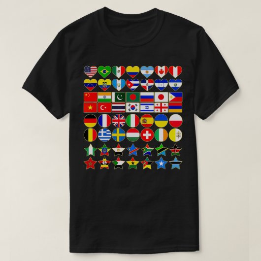 Vlaggen van de landen van de wereld in de Geometri T-shirt (Design voorkant)