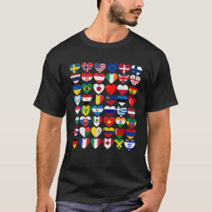 vlaggen van de landen van de wereld, internationaa t-shirt