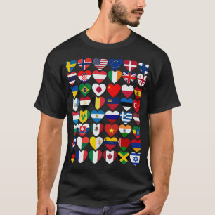 vlaggen van de landen van de wereld, internationaa t-shirt
