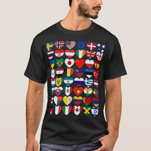 vlaggen van de landen van de wereld, internationaa t-shirt (Voorkant)