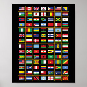 vlaggen van de landen van de wereld poster
