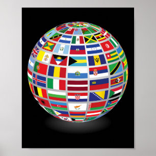 vlaggen van de landen van de wereld poster