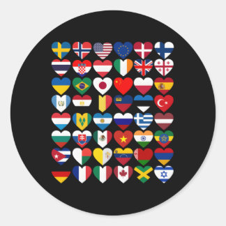 vlaggen van de landen van de wereld ronde sticker