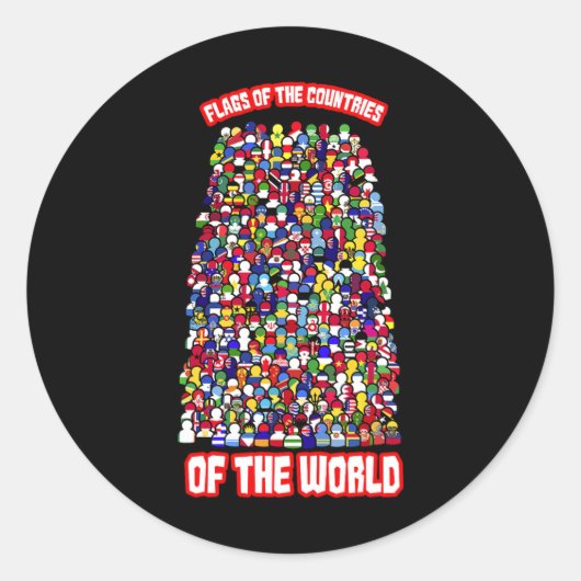 vlaggen van de landen van de wereld ronde sticker (Voorkant)