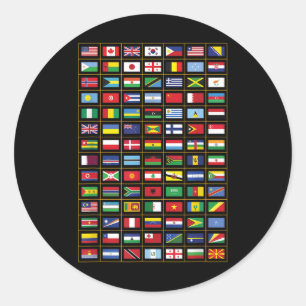 vlaggen van de landen van de wereld ronde sticker