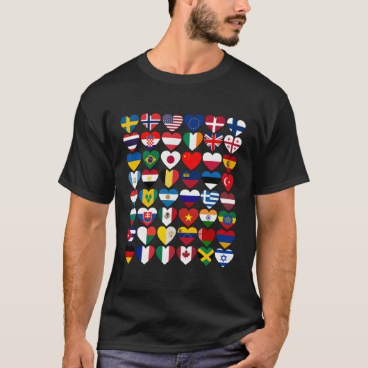 vlaggen van de landen van de wereld t-shirt (Voorkant)