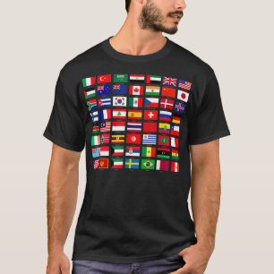 Vlaggen van de landen van de wereldgrafische schoo t-shirt