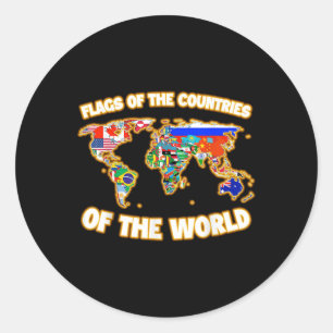 Vlaggen van de landen van de Wereldkaart Internati Ronde Sticker
