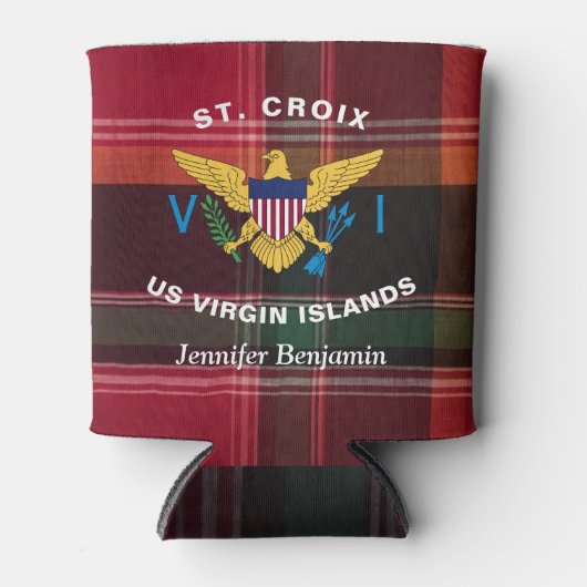 Vlaggen van de Maagdeneilanden St. Croix USVI Madr Blikjeskoeler (Voorkant)