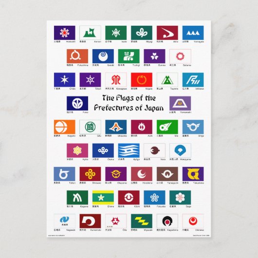 Vlaggen van de prefecturen van Japan Briefkaart (Voorkant)