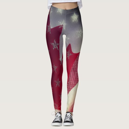 Vlaggen van de Verenigde Staten en Canada Leggings (Voorkant)