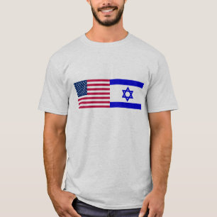 Vlaggen van de Verenigde Staten en Israël T-shirt