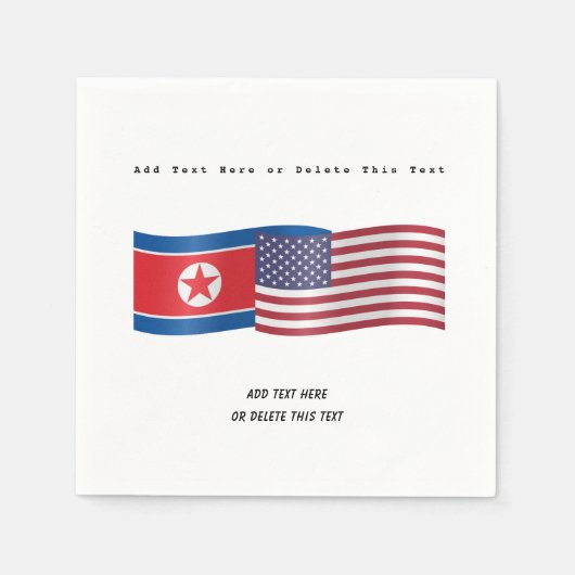 Vlaggen van de Verenigde Staten en Noord-Korea voe Servet (Voorkant)