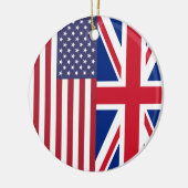 Vlaggen van de Verenigde Staten van Amerika en van Keramisch Ornament (Links)