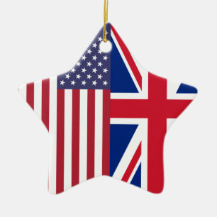 Vlaggen van de Verenigde Staten van Amerika en van Keramisch Ornament