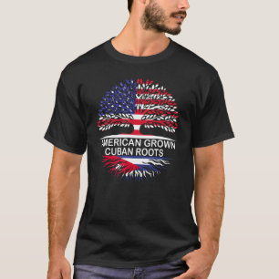 Vlaggen van de VS & Cuba Amerikaans geteelde Cubaa T-shirt