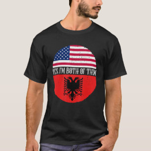 vlaggen van de VS en Albanië ja, ik ben allebei d T-shirt