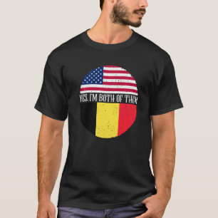 vlaggen van de VS en België ja ik ben allebei de T-shirt