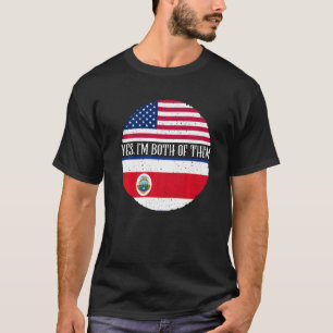 vlaggen van de VS en Costa Rica Ja, ik ben allebe T-shirt