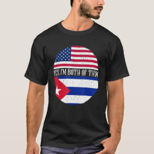 vlaggen van de VS en Cuba ja, ik ben beiden T-shirt