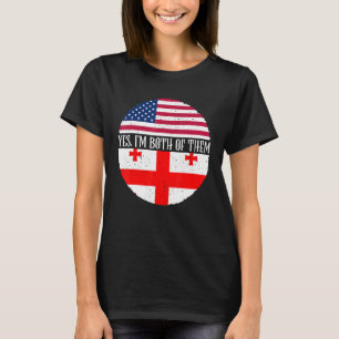  vlaggen van de VS en Georgië ja ik ben allebei de T-shirt