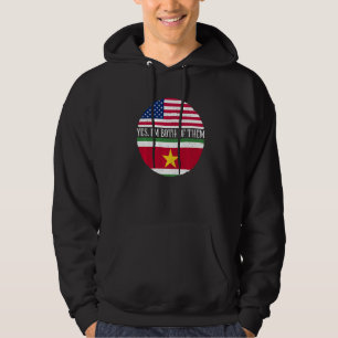 Vlaggen van de VS en Suriname Ja, ik ben allebei Hoodie