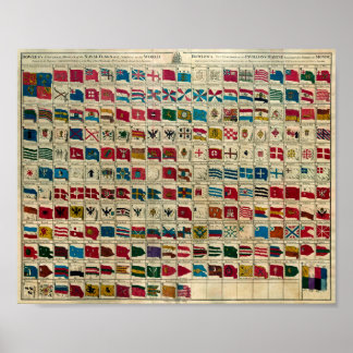 Vlaggen van de wereld 1784 poster