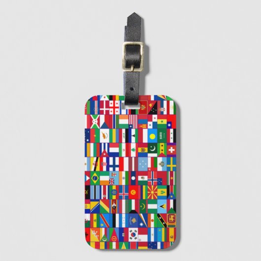Vlaggen van de wereld bagagelabel (Voorkant (verticaal))
