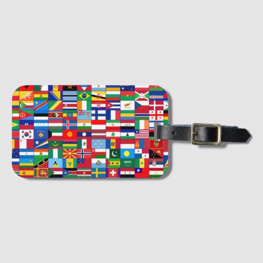 Vlaggen van de wereld bagagelabel (Voorkant (horizontaal))