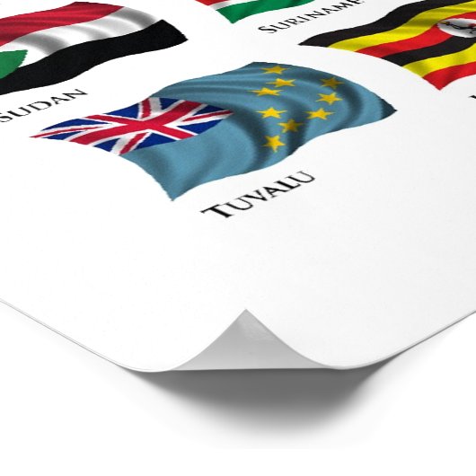 Vlaggen van de wereld - bijgewerkt Poster 2011 (Hoek)