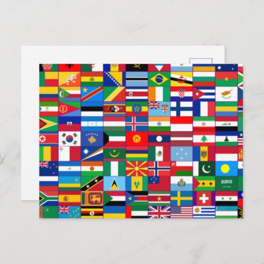 Vlaggen van de wereld briefkaart (Voorkant / Achterkant)