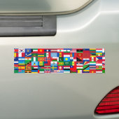 Vlaggen van de wereld bumpersticker (Op auto)