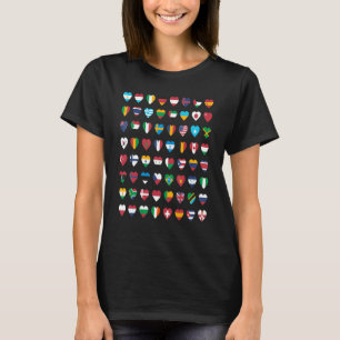 Vlaggen van de wereld landen Internationale Vlagge T-shirt