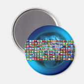 Vlaggen van de wereld magneet (Voorkant / Achterkant)