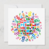 Vlaggen van de wereld met kleurrijke handafdrukken kaart (Achterkant)