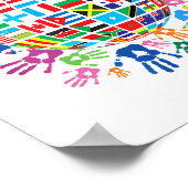 Vlaggen van de wereld met kleurrijke handafdrukken poster (Hoek)