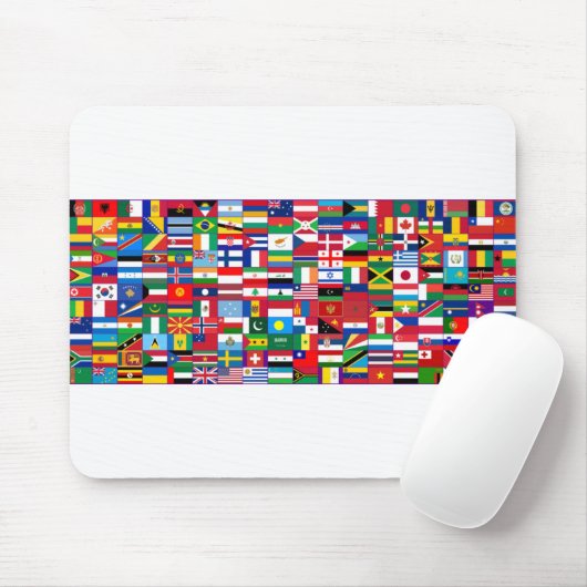 Vlaggen van de wereld muismat (Met muis)